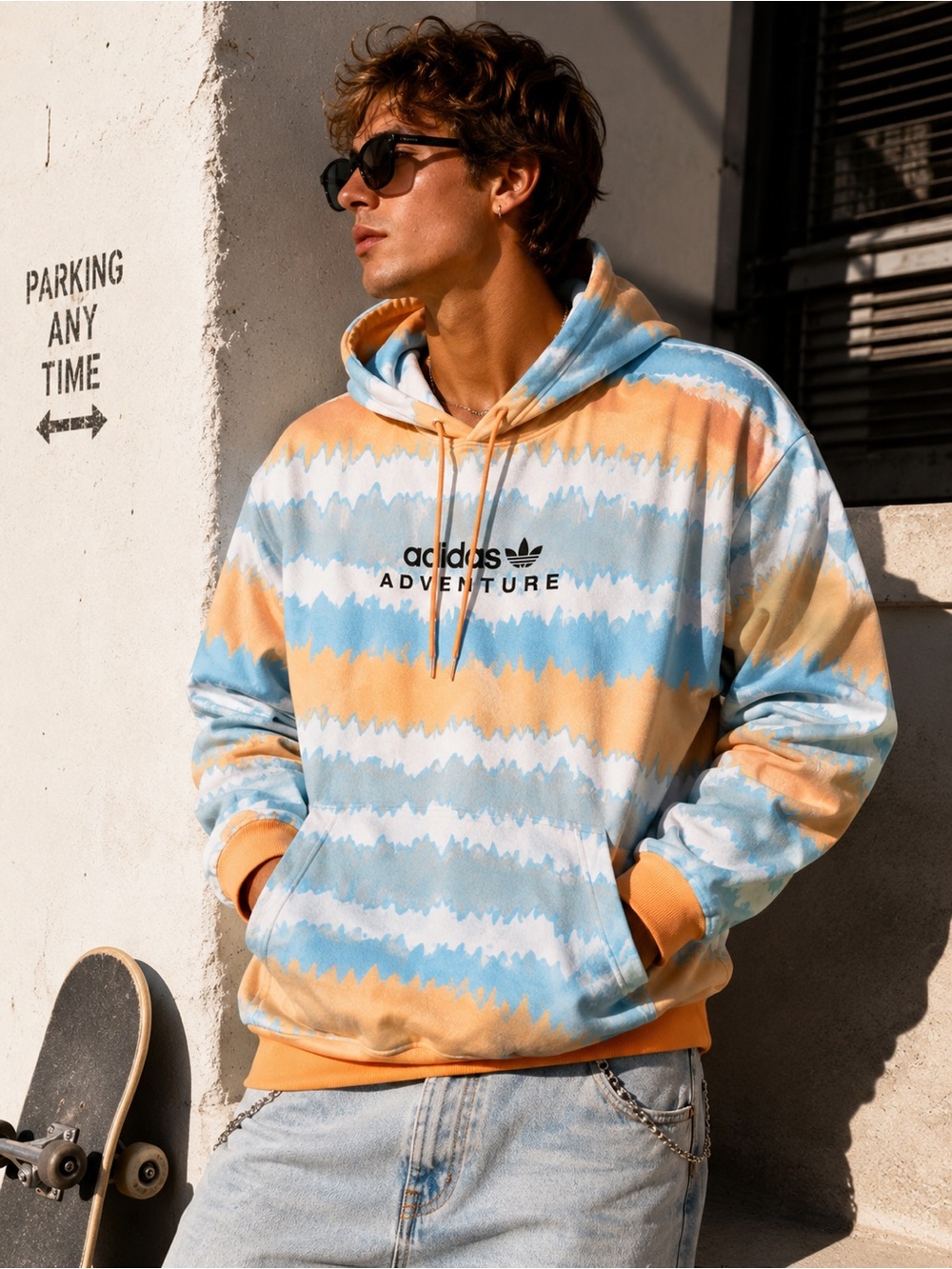 adidas Originals Adventure Graphic Hoodie Hazy Orange M